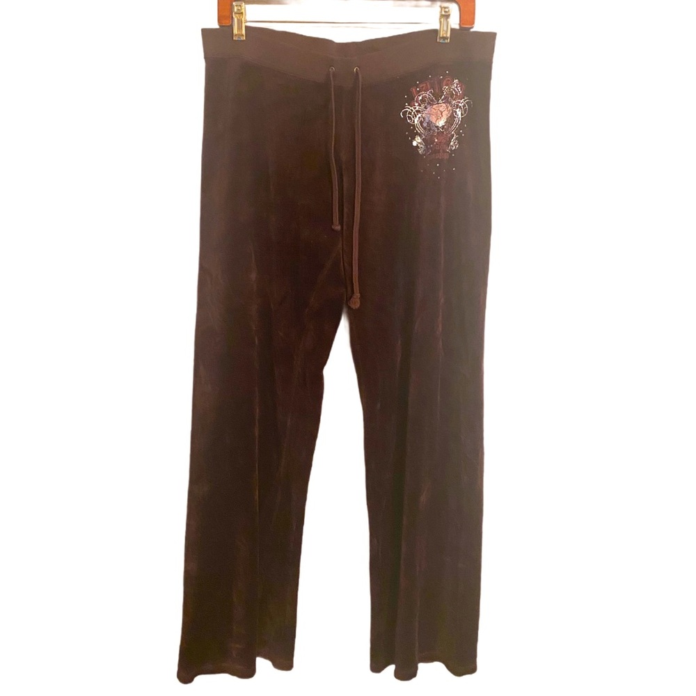 Juicy Couture Deep Burgundy Velour Sweatpants Size L